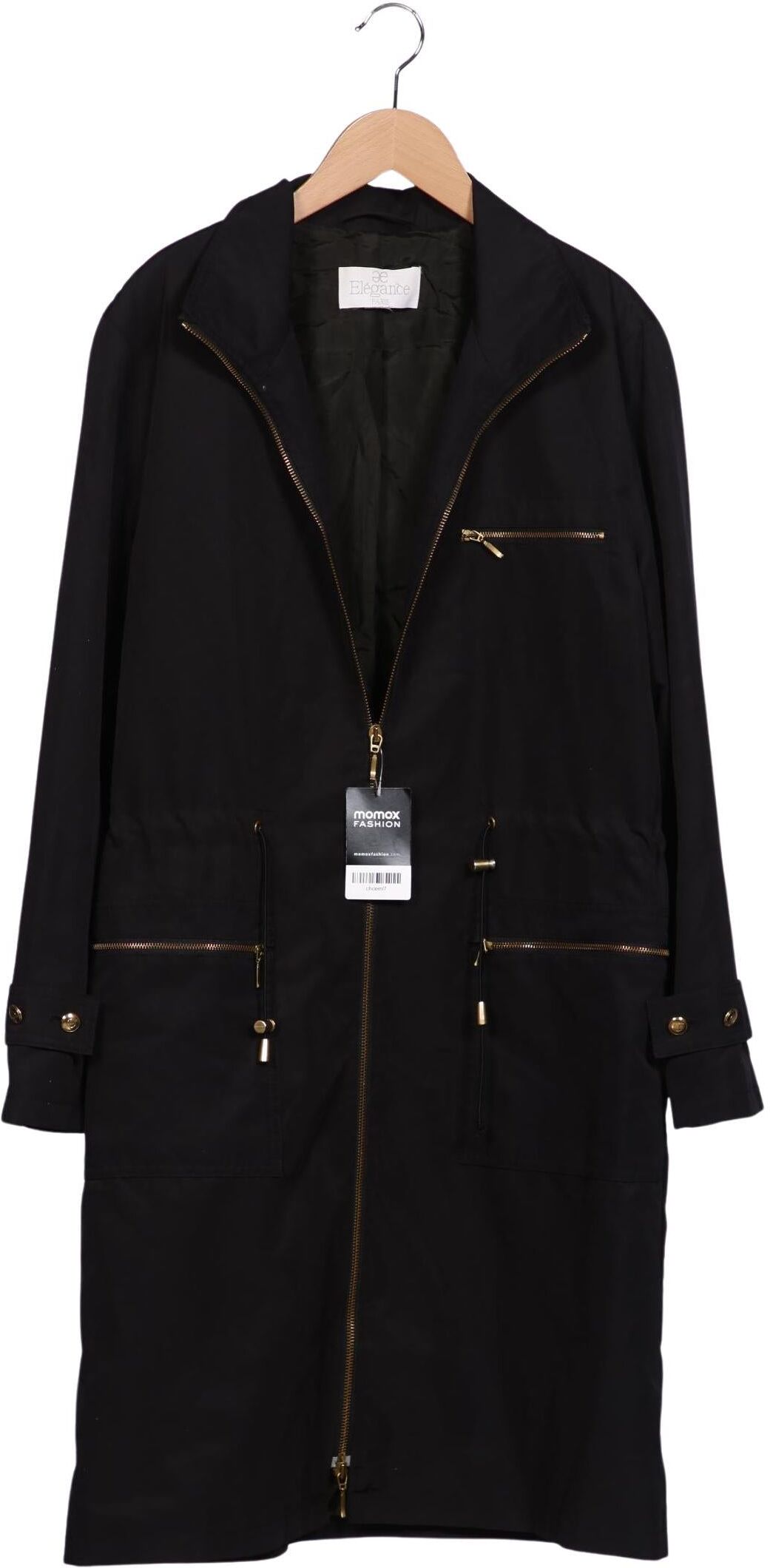 Elegance Paris Damen Mantel, Schwarz, Gr. L, Synthetik / Viskose - Second Hand
