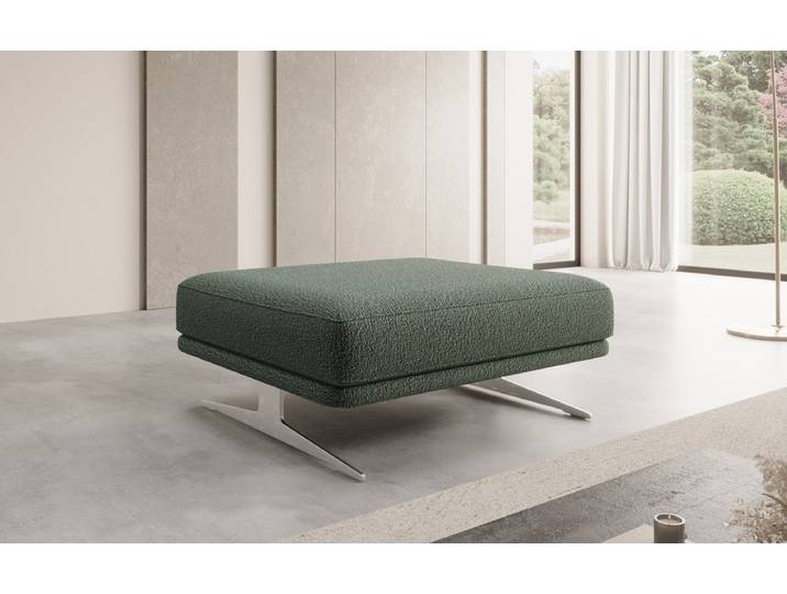Beistellhocker Torino in Bouclé - Beige - Bouclé - Luxusbetten24
