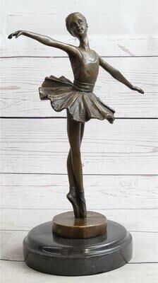 Bronzhaus Ballerina On Tip Toes With Outstretched Arms Bronze Sculpture Statue Trophy Ballet Dancer