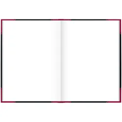 5x König & Ebhardt, Heft + Block, Notizbuch A5 blanko 96 Blatt 60g/qm Karton kaschiert schwarz mit roten Ecken (A5, Blanko)