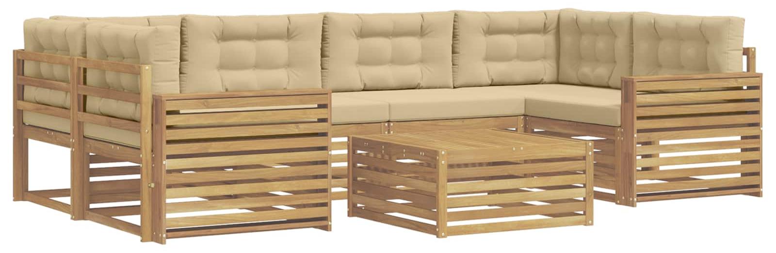 Garnitur aus 7 Outdoor-Sofas, Farbe Beige