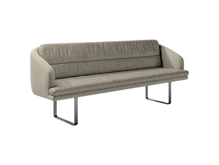 Dieter Knoll Sitzbank, Graugrün, Metall, 3-Sitzer, 255x89x68 cm, Fußauswahl, Stoff-/Lederauswahl, Esszimmer, Bänke, Sitzbänke
