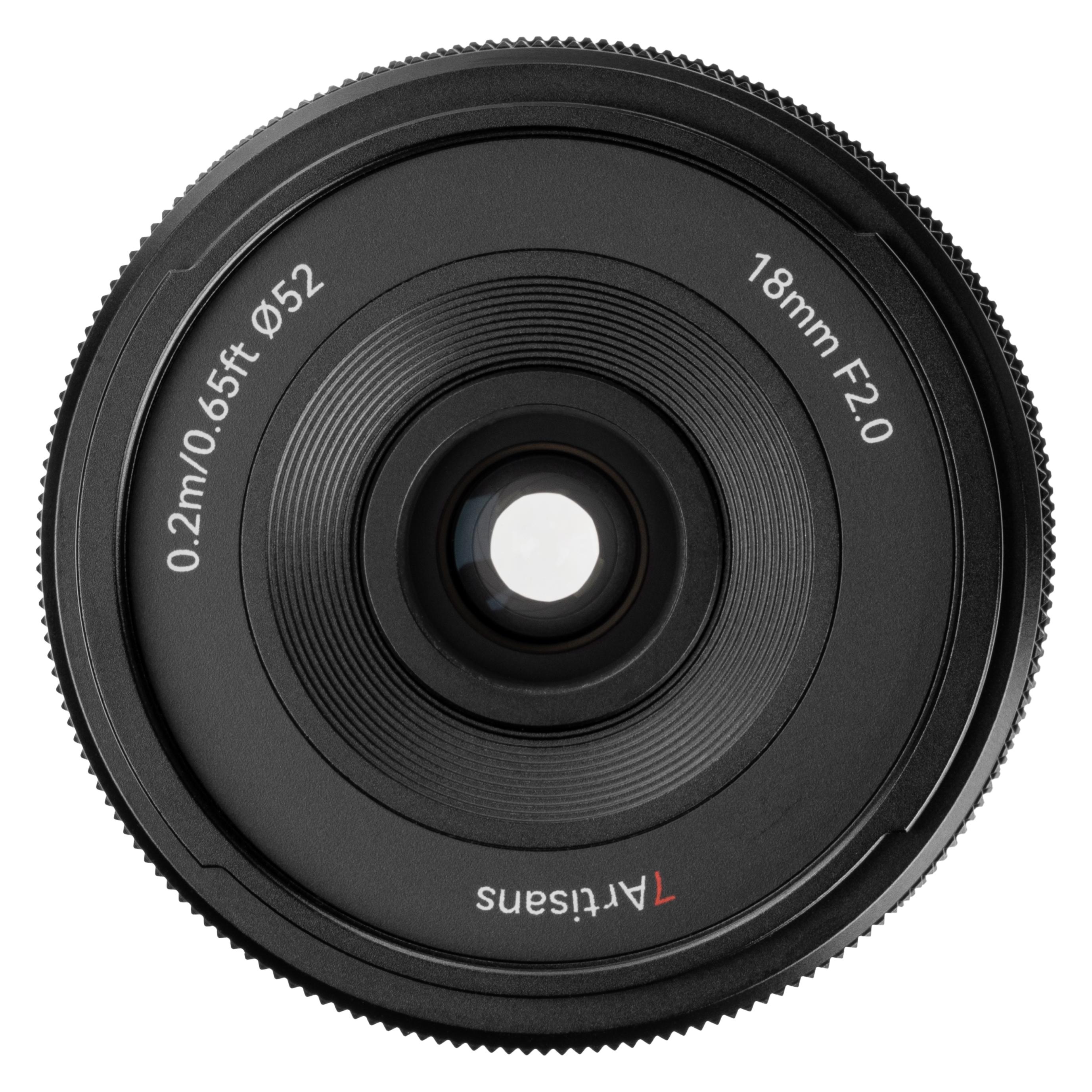 7artisans AF 18 mm f/2,0 Lite-Serie - APS-C - Sony E-Mount (Sony E, APS-C / DX) (AF18F2B-E APS-C)