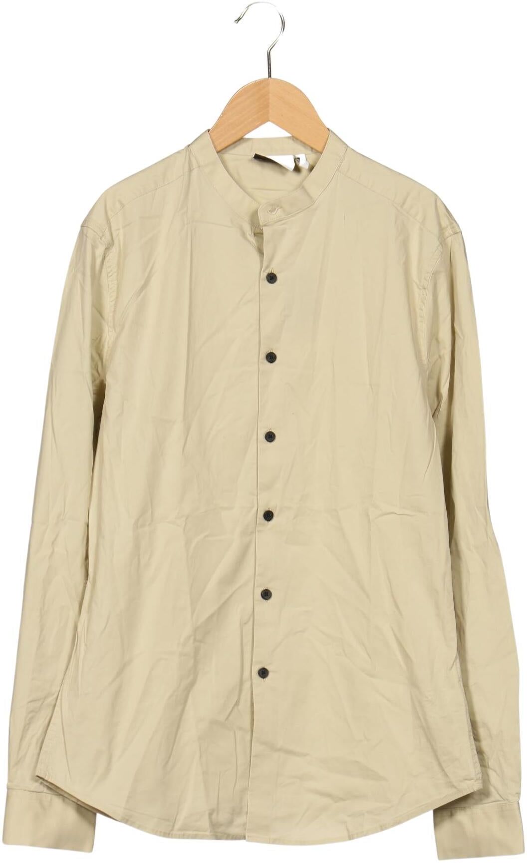 asos Herren Hemd, Beige, Gr. 40, Elasthan / Baumwolle - Second Hand