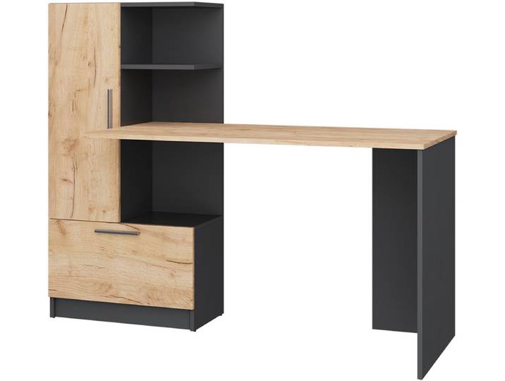 Vicco Tomy Bureau – 150 x 59 cm Antraciet/gouden eik