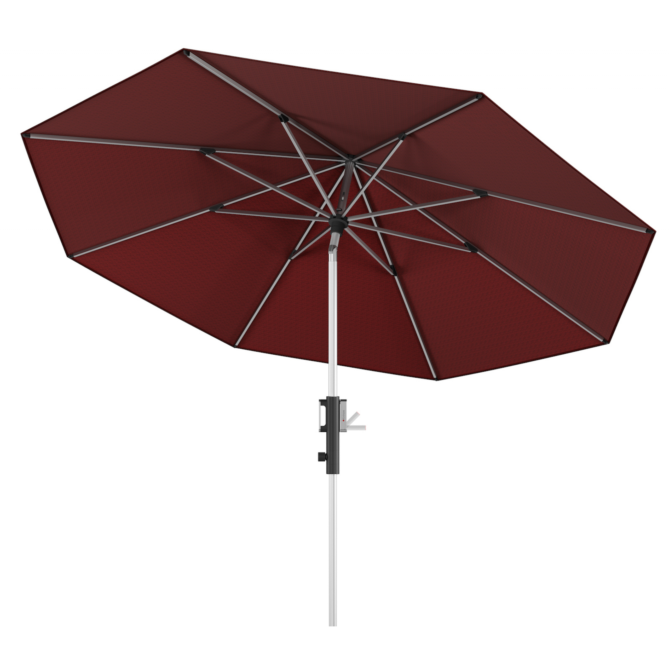 KNIRPS Phoenix 315 cm rund Balkonschirm 4 Farbvarianten Kurbelschirm Sonnenschirm 409 Bordeaux
