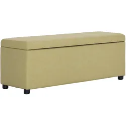 vidaXL Bank mit Staufach 116 cm Grün Polyester