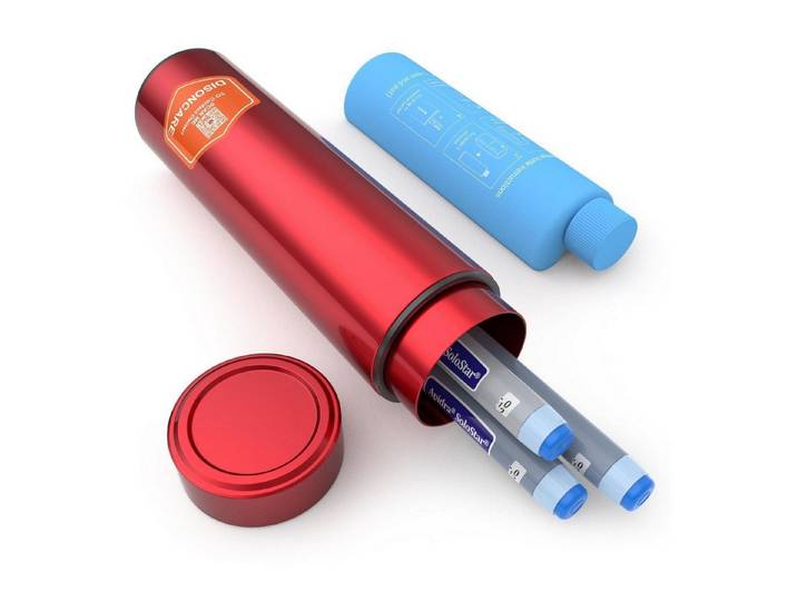 LuxusKollektion Kühltasche Kühltasche Insulin Pen 2 8 Grad Kühlbox TSA 2 Kühlakkus Rot