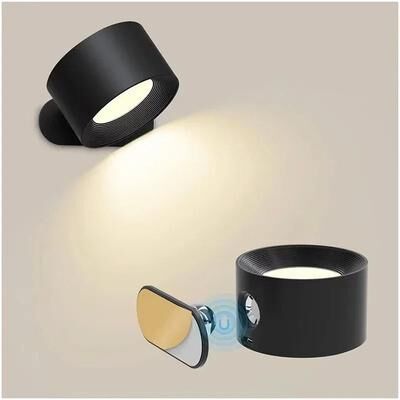 Uplift Essentials LED Smart Wall Lamp 360 Rotatable Magnetic Wireless Light black