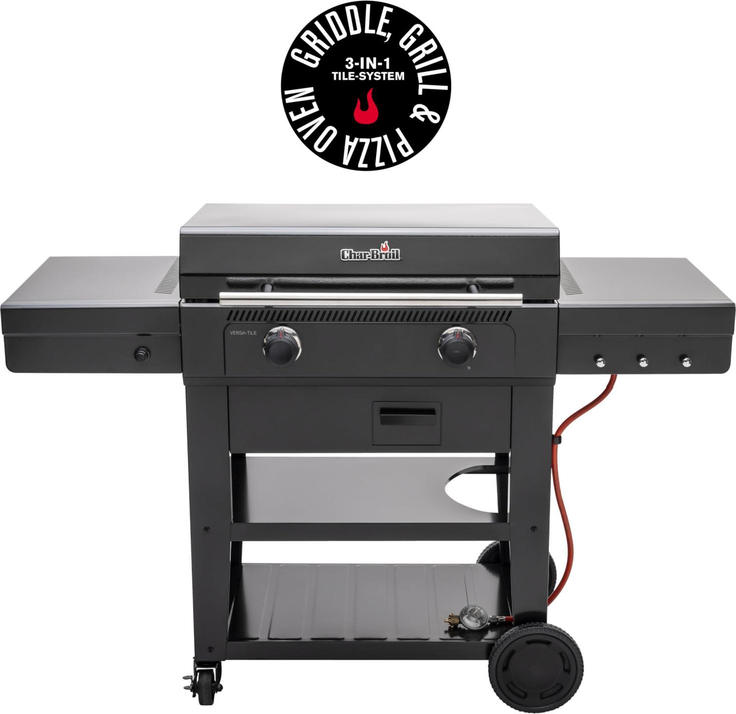 Char-Broil VersaTile 3-in-1-Gasplatte zum Braten, Grillen und Pizza backen
