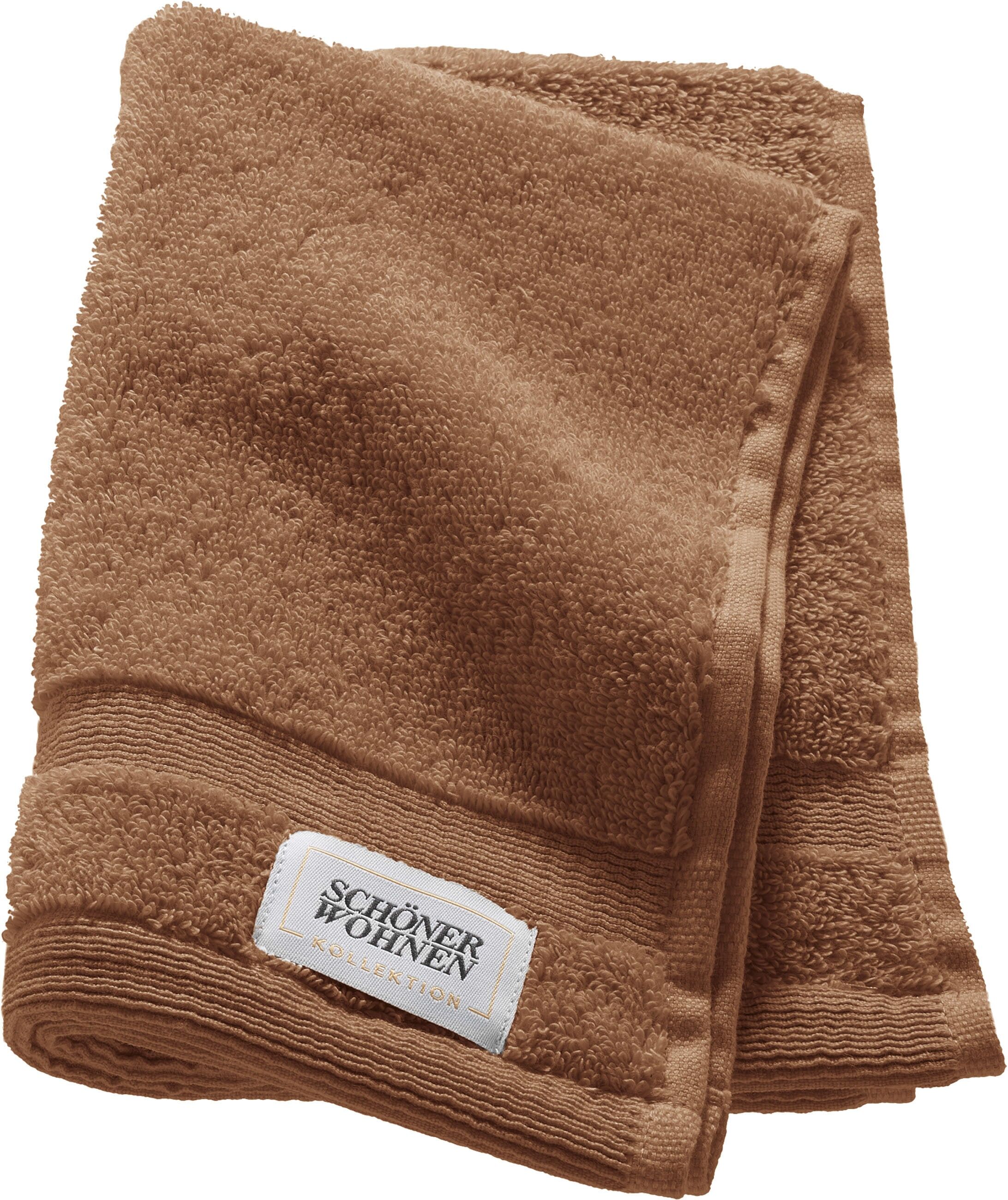Gästehandtuch "Cuddly", braun (zimt), B:30cm L:50cm, Frottier, Obermaterial: 100% Baumwolle, SCHÖNER WOHNEN-KOLLEKTION, Handtücher, Gästehandtuch, schnell trocknende Airtouch-Qualität zimt B/L: 30cmx50cm, 3 Stk., Frottier