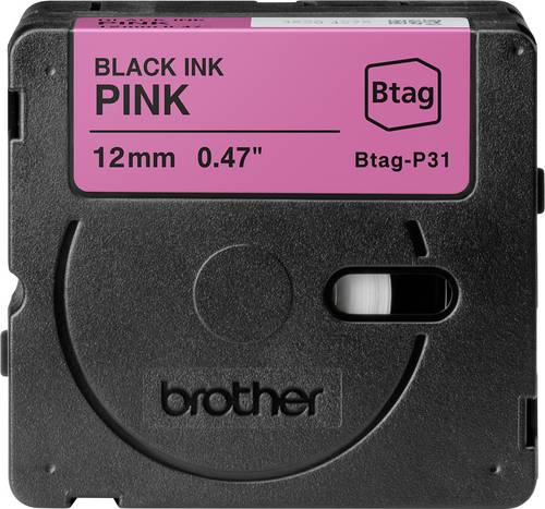 Brother Btag-P31 Schriftband Bandfarbe: Pink Schriftfarbe: Schwarz 12mm 4m