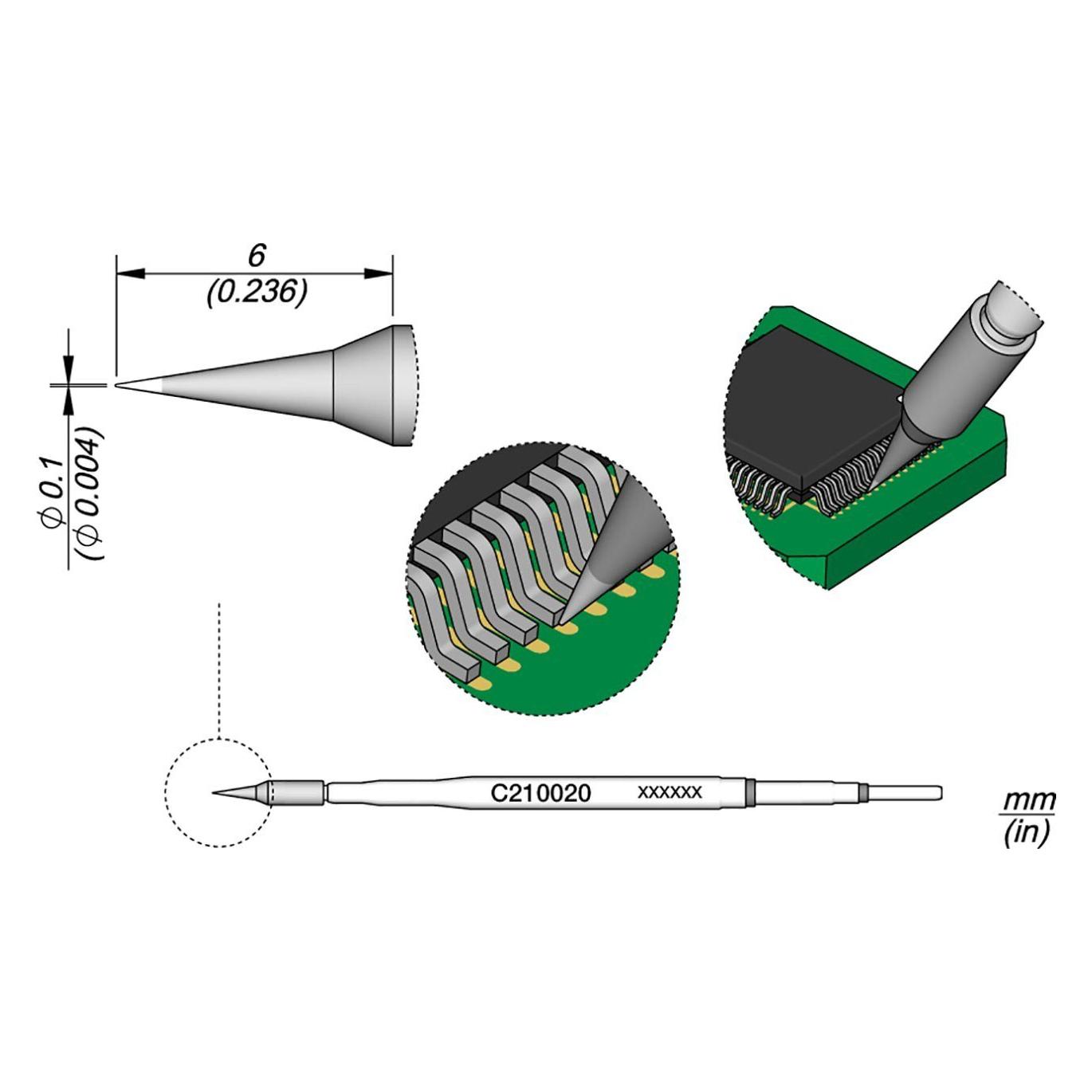 JBC Lötspitze Rund Ø 0.1 mm (Lötspitze) (C210020)