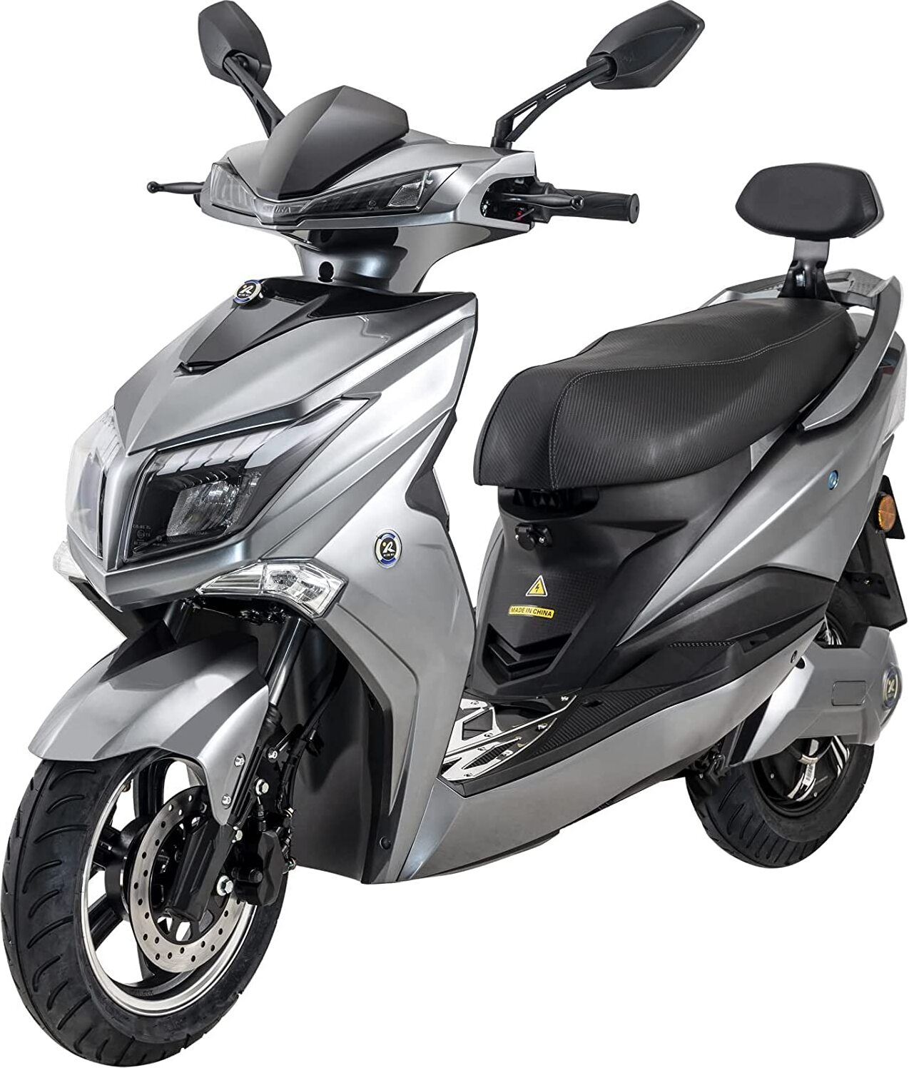 Highspeed Elektroroller ANGRY HAWK, 80 km/h, 4000 Watt Lithium Akku, E-Roller, E-Scooter mit Straßenzulassung, Motorrad, 125er Elektro Roller Grau