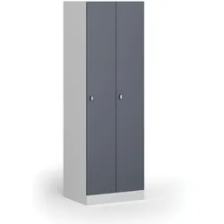Metallspind S1, 2 Abteile, 1850 x 600 x 500 mm, Drehverschluss, dunkelgraue Tür