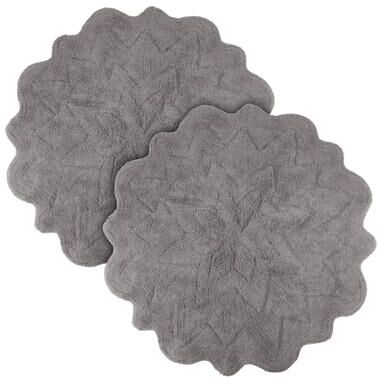 Sherry Kline Over Tufted Petals Cotton 32-inch Round Bath Rug (Set of 2)