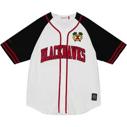 Mitchell & Ness, Herren, Sportshirt, Practice Day Jersey - Chicago Blackhawks - M (M), Weiss, M