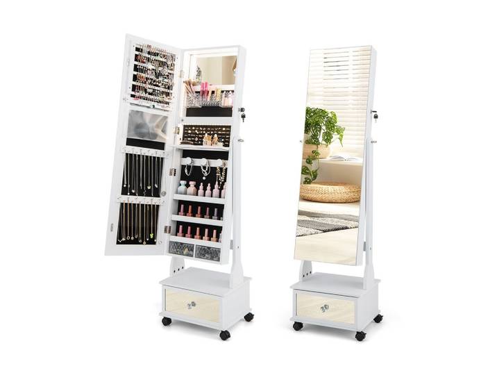 SCHMUCKSCHRANK mit 3 Spiegeln Weiß