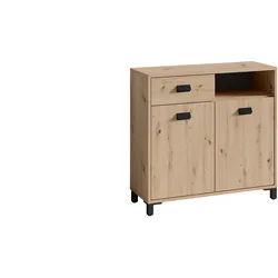 byLIVING Badezimmer Kommode WELLNESS, Breite 80,5 cm, Artisan Eiche/schwarz
