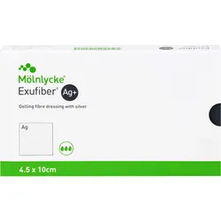 Exufiber Ag+ 4.5x10cm Gelbildender Faserverband Ms 10 ST