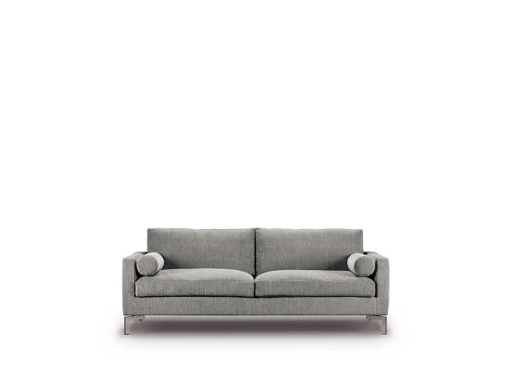 Eilersen Lift Sofa 210 cm Schaumstoffpolsterung Stoff Rücken 47 hellgrau-Stahlbeine