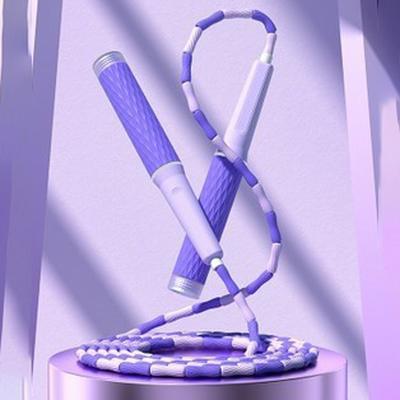 Smart Shopping Spot Adjustable Beaded Jump Rope For Fitness Training, Cardio Workouts & Speed Skipping purple