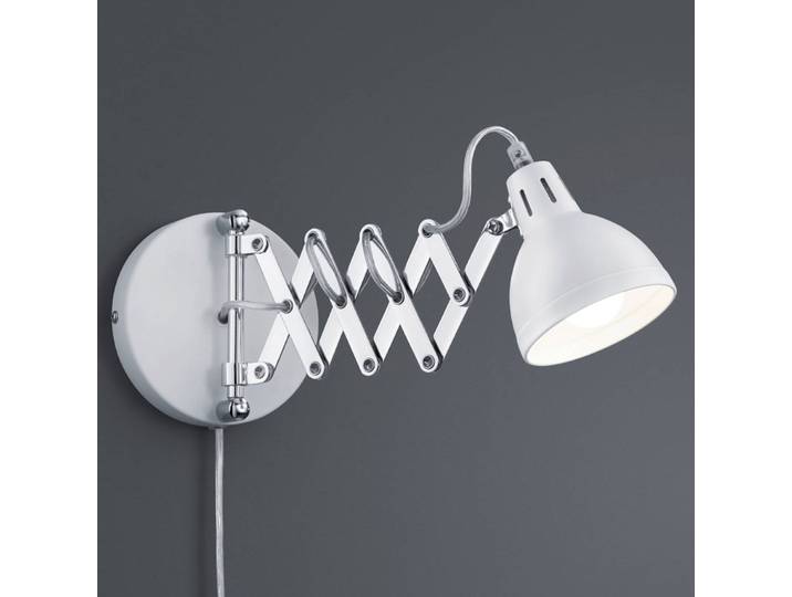 Reality Leuchten Wandleuchte Scissor, weiß / opal, für Wohn- / Esszimmer, Metall, Modern, Leselampe