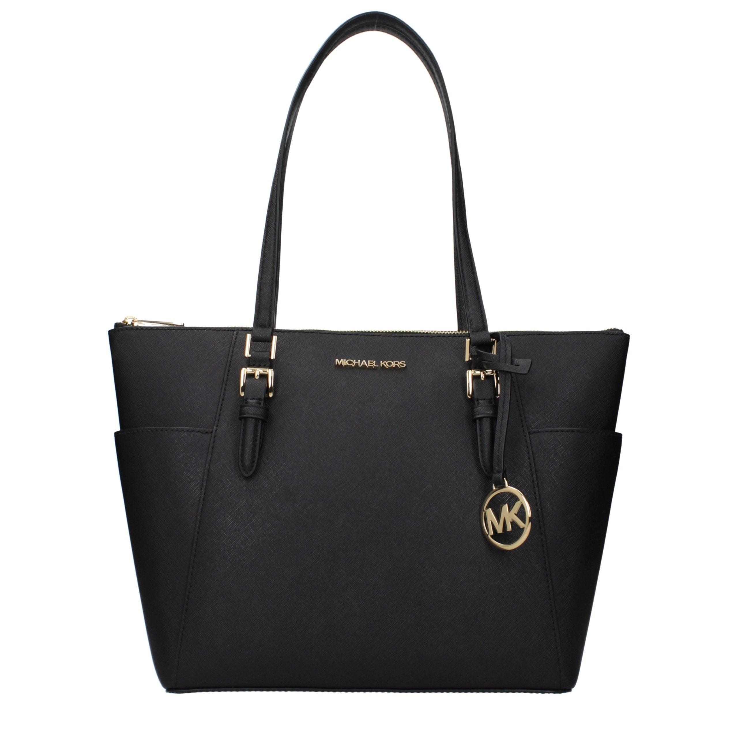 Michael Kors Schwarze Leder Schultertasche