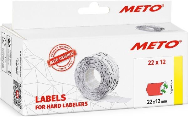 Meto Pristiketter Aft.   22x12 Mm   Rød   6 Rl.