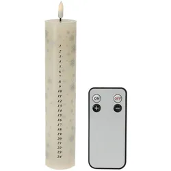 WellHome - LED Adventskerze mit Fernbedienung und warmweißer Flamme Ø5x25cm