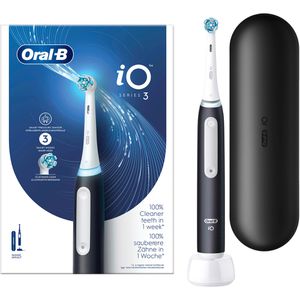Oral-B Elektrische-Zahnbürste iO Series 3, Black, 3 Putzmodi, mit Reiseetui