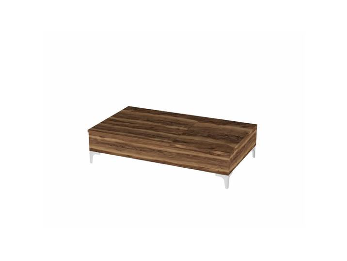 Table basse relevable avec rangements intégrés marron