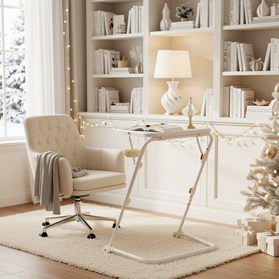 HOMYLIN Portable Study Desk with Cup Holder Adjustable Folding for Home, Office,Foldable, Stable, Lightwelght, Storage