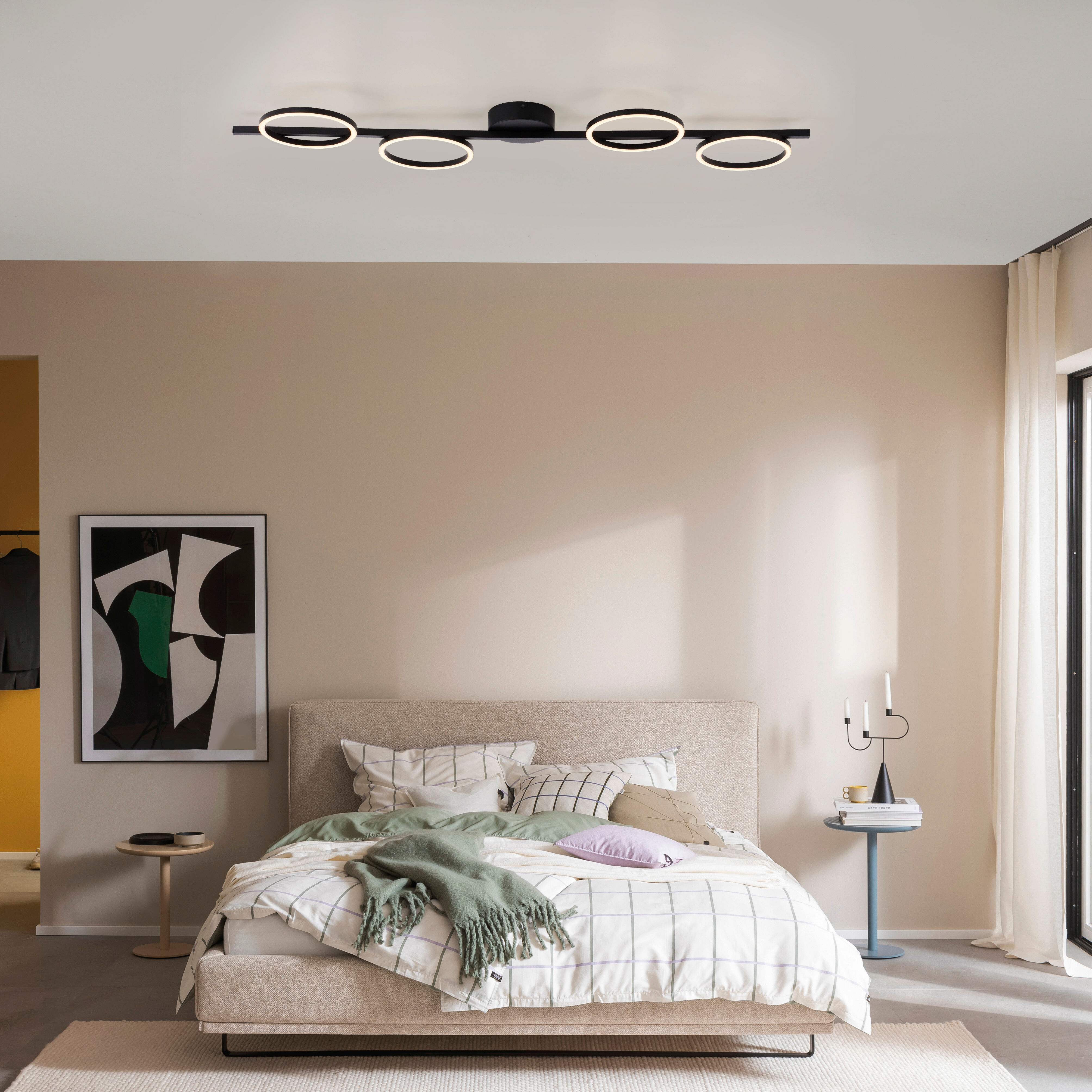 LED Deckenleuchte "MINI RITUS", schwarz, 1, H: 7cm, 1 Stk., SCHÖNER WOHNEN-KOLLEKTION, Leuchten, SCHÖNER WOHNEN Kollektion, 3-Stufen Dimmer, Memoryfunktion, LED Deckenleuchte
