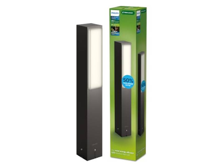 Philips Outdoor Ultra-Efficient Stratosphere Sockelleuchte 3.8W, 2700K warmweißes Licht, IP44 wetterfest, anthrazit