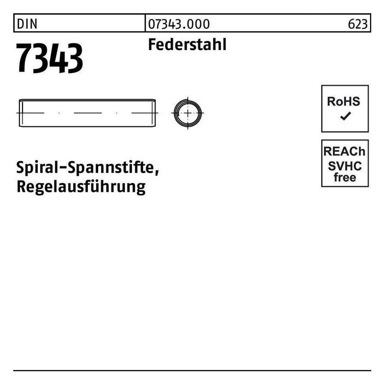 Spiralspannstift DIN 7343/ISO 8750 8 x 45 Federstahl Regelausf. DIN 7343 (073430000080045)