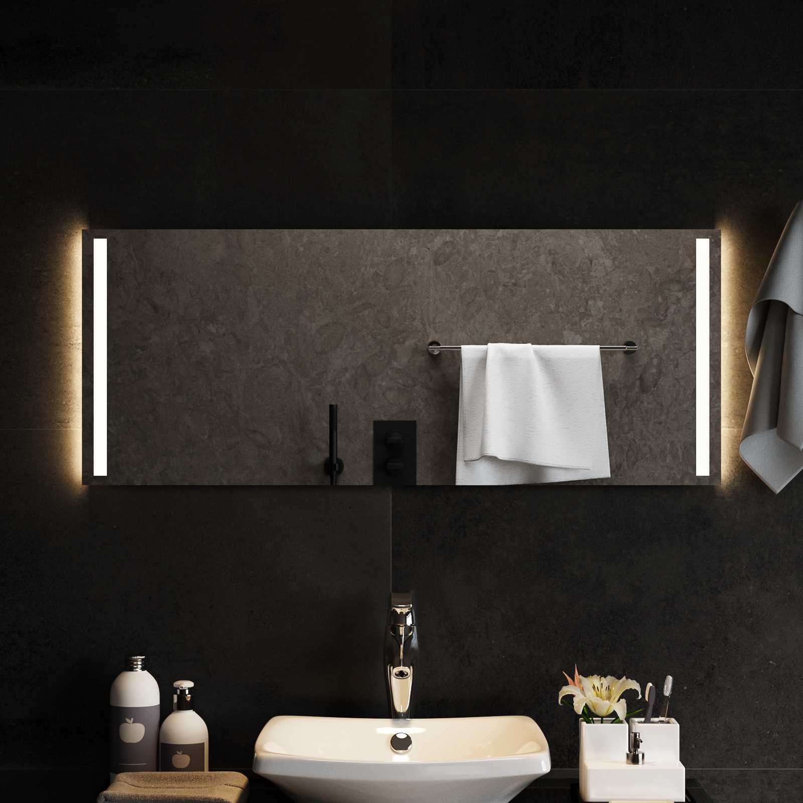 vidaXL Miroir de salle de bain LED avec miroir Transparent 100 x 40 cm