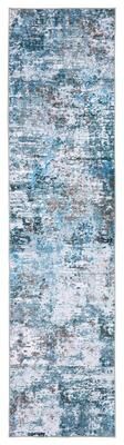 Vista Home Sunderland Icy Abstract Washable Blue/Ivory Area Rug Mat