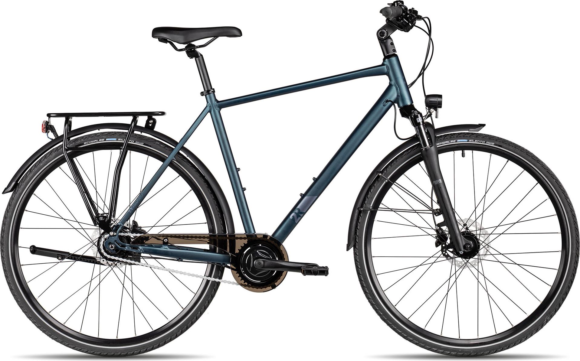 2R Manufaktur TRX ONE komfortables Herren-Citybike mit Straßenausstattung 28 Zoll Dunkelblau 51 cm