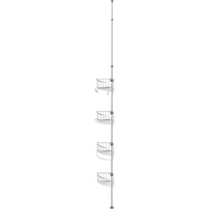 EISL Duschablage Teleskop Duschregal, Edelstahl, zum Klemmen, Eckregal, Edelstahl, 26 x 170-276 cm