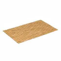 Relaxdays Badematte Bambus, 70 x 42 cm, faltbar, rutschfest, Bambusmatte für Badewanne, Dusche, Sauna, Badteppich, natur