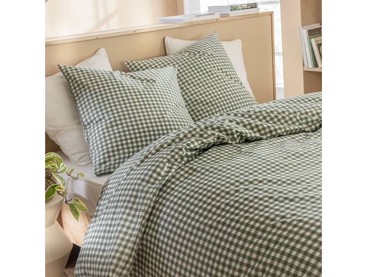 Parure de lit Vichy 140x200 Vert d'eau