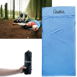 Ultraleichter Hüttenschlafsack, atmungsaktive Mikrofasern, nur 200g, inkl. Nylon Kompressionsbeutel, Schlafsack für Camping, Reise, Hotels
