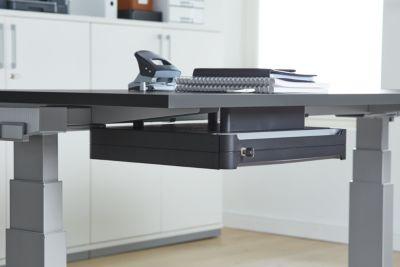 Unterbauschublade OrgaWork, Soft-Close-Einzug, abschließbar, B 430 x T 410 H 70 mm, schwarz