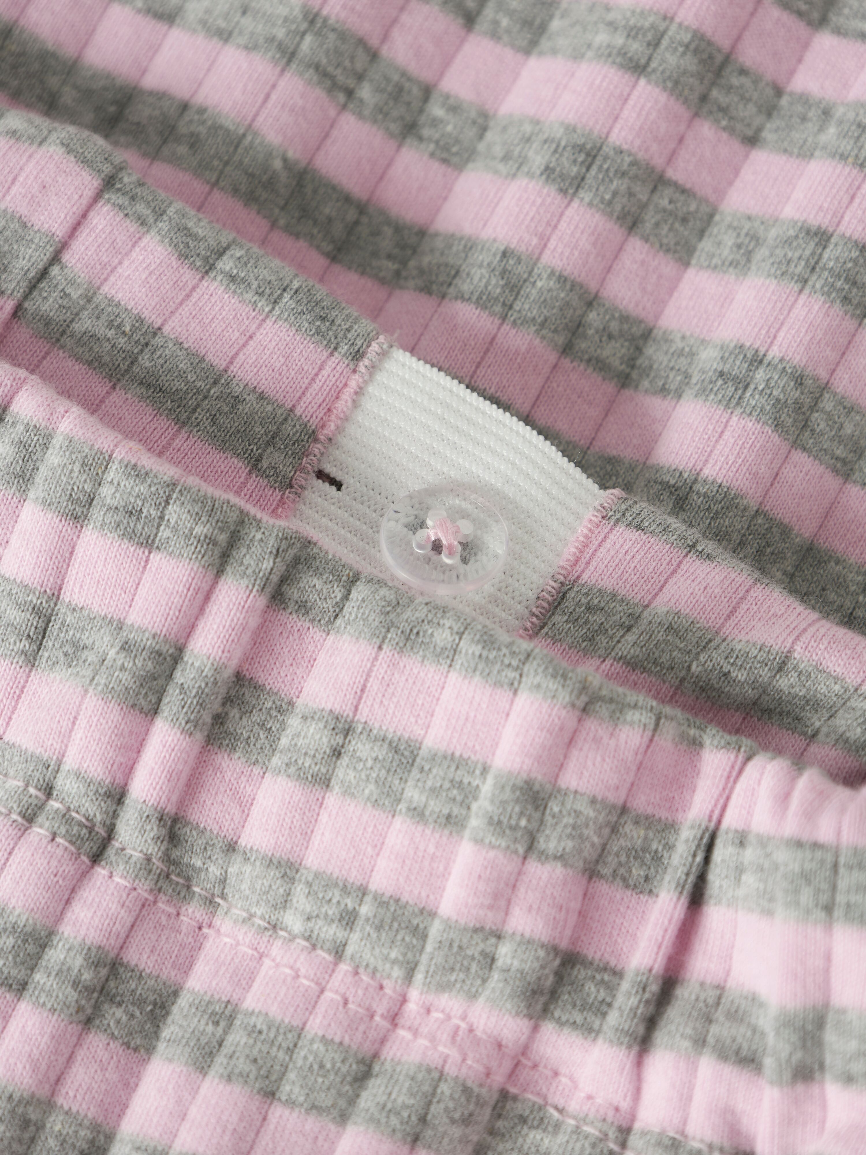 Jerseyhose NAME IT "NKFSURAJA STRAIGHT PANT NOOS", Mädchen, Gr. 128, N-Gr, rosa (pirouette), Rippware, Obermaterial: 95% Baumwolle, 5% Elasthan, gestreift, straight fit knöchellang, Hosen Jerseyhose pirouette 128, N-Gr