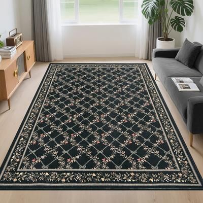 "Garvee Modern 9'x12'Area Rug,Floral Geometric Soft Foldable Washable Rug - 2'3"" x 12' Runner"