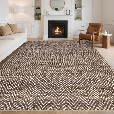 Garvee Chevron Striped Washable Modern Area Rug