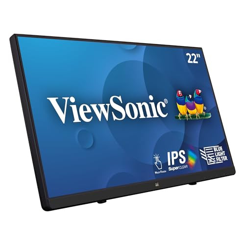 ViewSonic TD2230 22 inch IPS Full HD touchscreen monitor met 10-punts aanraking, HDMI en DisplayPort