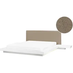 BETT mit LED 160/200 cm MDF-Platte Taupe Zen