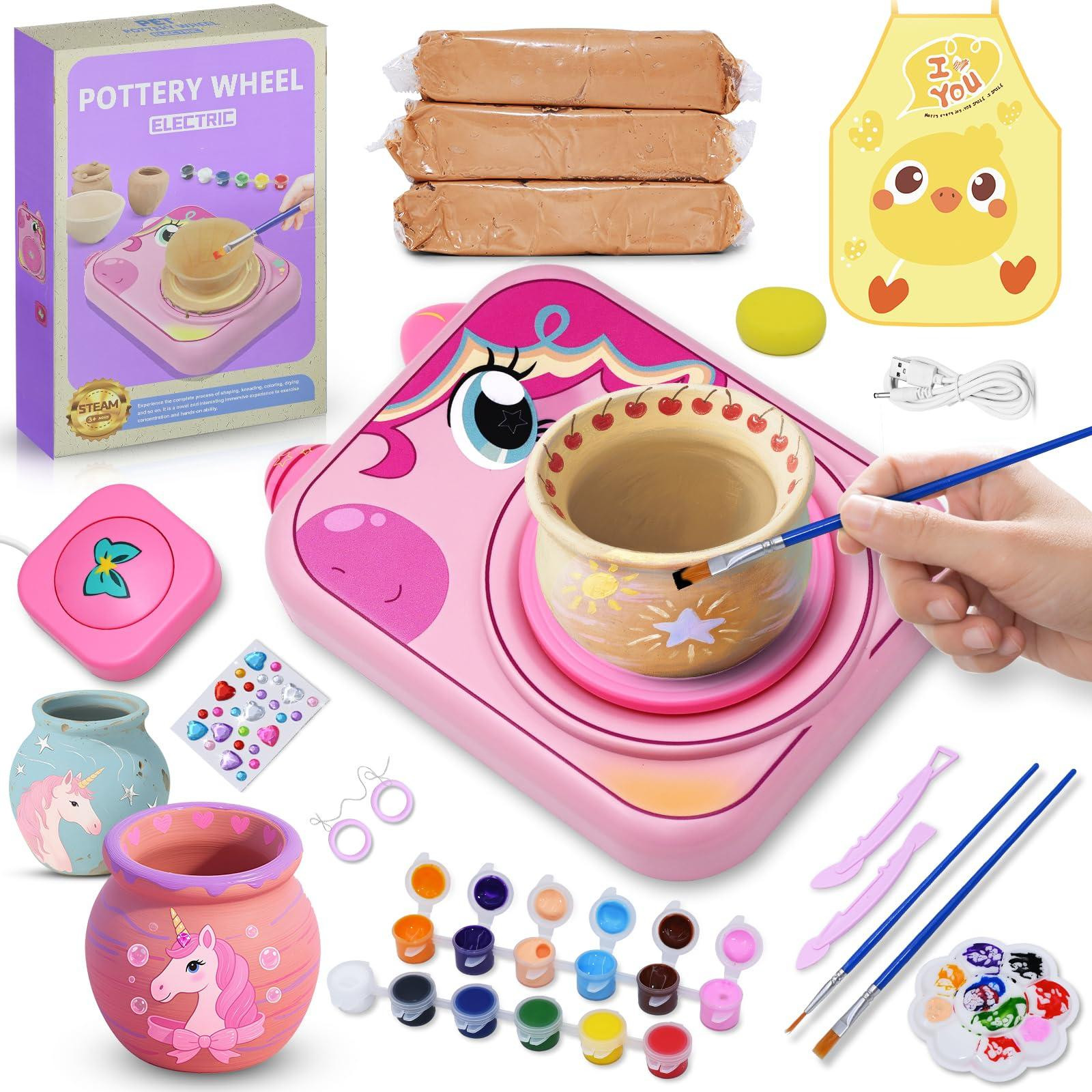 Pottenbakkerset voor kinderen met 12 kleuren, gereedschap en accessoires voor hobby